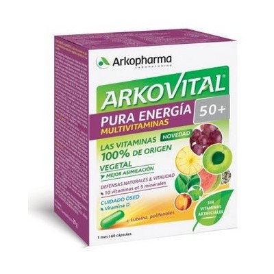 Comprar ARKOVITAL PURA ENERGIA 50+ 60 CAPSULAS al mejor precio en NuestraFarma, tu farmacia online