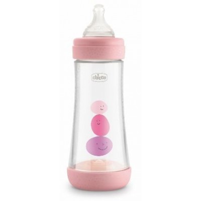 Comprar BIBERON PLASTICO 4+ TETINA SILICONA CHICCO PERFECT5 ROSA 300 ML al mejor precio en NuestraFarma, tu farmacia online