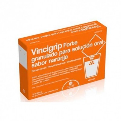Comprar VINCIGRIP FORTE 10 SOBRES GRANULADO PARA SOLUCION ORAL (SABOR NARANJA) al mejor precio en NuestraFarma, tu farmacia online