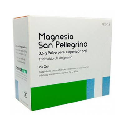 Comprar MAGNESIA SAN PELLEGRINO 3,6 g 20 SOBRES POLVO PARA SUSPENSION ORAL al mejor precio en NuestraFarma, tu farmacia online