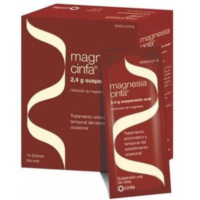 Comprar MAGNESIA CINFA 2,4 g 14 SOBRES SUSPENSION ORAL 12 ml al mejor precio en NuestraFarma, tu farmacia online