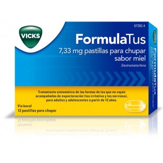 FORMULATUS 7,33 mg 12 PASTILLAS PARA CHUPAR (SABOR MIEL Y LIMON)