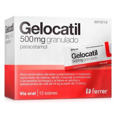 Comprar GELOCATIL 500 MG 12 SOBRES GRANULADO ORAL al mejor precio en NuestraFarma, tu farmacia online