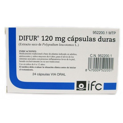 Comprar DIFUR 120 MG 96 CAPSULAS al mejor precio en NuestraFarma, tu farmacia online