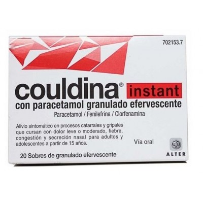 Comprar COULDINA INSTANT CON PARACETAMOL 20 SOBRES GRANULADO EFERVESCENTE al mejor precio en NuestraFarma, tu farmacia online