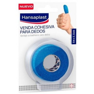 Comprar HANSAPLAST VENDA COHESIVA PARA DEDOS 5M X 2,5CM AZUL al mejor precio en NuestraFarma, tu farmacia online