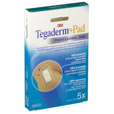 Comprar TEGADERM + PAD APOSITO ESTERIL 5 CM X 7,2 CM 5 U al mejor precio en NuestraFarma, tu farmacia online