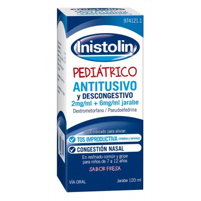 Comprar INISTOLIN PEDIATRICO TOS Y CONGESTION 2 mg/ml + 6 mg/ml JARABE 1 FRASCO 120 ml al mejor precio en NuestraFarma, tu farmacia online