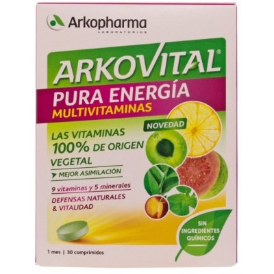 Comprar ARKOVITAL PURA ENERGIA 30 COMPRIMIDOS al mejor precio en NuestraFarma, tu farmacia online
