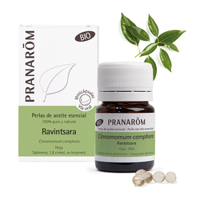 Comprar PRANAROM RAVINTSARA PERLAS AE BIO 60 MINICAPS al mejor precio en NuestraFarma, tu farmacia online