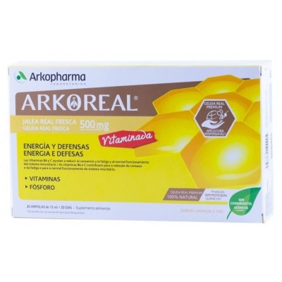 Comprar ARKOREAL JALEA REAL VITAMINADA 20 AMPOLLAS al mejor precio en NuestraFarma, tu farmacia online