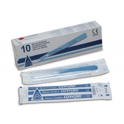 Comprar BISTURI COMPLETO CORYSAN ESTERIL N 23 10 UNIDADES al mejor precio en NuestraFarma, tu farmacia online