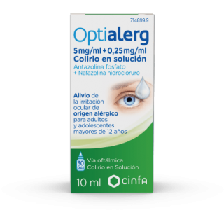OPTIALERG 5 mg/ml + 0,25 mg/ml COLIRIO EN SOLUCION 1 FRASCO 10 ml