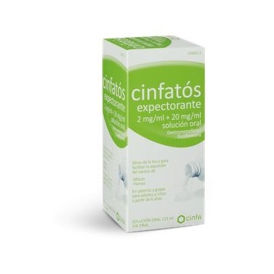 Comprar CINFATOS EXPECTORANTE 2 mg/ml + 20 mg/ml SOLUCION ORAL 1 FRASCO 125 ml (PET) al mejor precio en NuestraFarma, tu farmacia online
