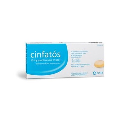 Comprar CINFATOS ANTITUSIVO 10 MG 20 PASTILLAS PARA CHUPAR al mejor precio en NuestraFarma, tu farmacia online
