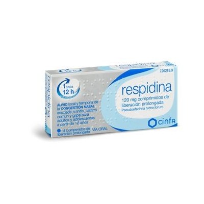 Comprar RESPIDINA 120 MG 14 COMPRIMIDOS LIBERACION PROLONGADA al mejor precio en NuestraFarma, tu farmacia online