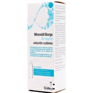 MINOXIDIL BIORGA 20 mg/ml SOLUCION CUTANEA 1 FRASCO 60 ml + 1 ACCIONADOR DE BOQUILLA Y 1 ACCIONADOR