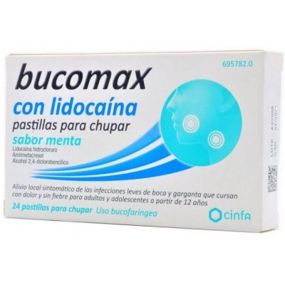 Comprar BUCOMAX CON LIDOCAINA 24 PASTILLAS PARA CHUPAR (SABOR MENTA) al mejor precio en NuestraFarma, tu farmacia online