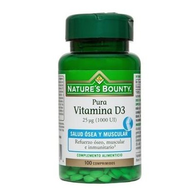 Comprar NATURES BOUNTY VITAMINA D3 25MCG 100 COMPRIMIDOS al mejor precio en NuestraFarma, tu farmacia online