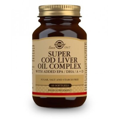 Comprar SOLGAR SUPER COD LIVER OIL COMPLEX 60 CAPSULAS BLANDAS al mejor precio en NuestraFarma, tu farmacia online