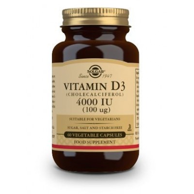 Comprar SOLGAR VITAMINA D3 4000UI (100MCG) 60 CAPSULAS VEGETALES al mejor precio en NuestraFarma, tu farmacia online