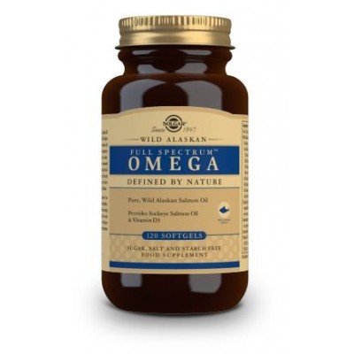 Comprar SOLGAR FULL SPECTRUM OMEGA (ACEITE DE SALMON SALVAJE DE ALASKA) 120 CAPSULAS BLANDAS al mejor precio en NuestraFarma, tu farmacia online