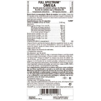 Comprar SOLGAR FULL SPECTRUM OMEGA (ACEITE DE SALMON SALVAJE DE ALASKA) 120 CAPSULAS BLANDAS al mejor precio en NuestraFarma, tu farmacia online
