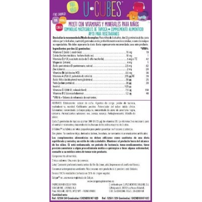 Comprar SOLGAR U-CUBES MULTINUTRIENTE CON VITAMINAS Y MINERALES PARA NIÑOS 60 GOMINOLAS al mejor precio en NuestraFarma, tu farmacia online