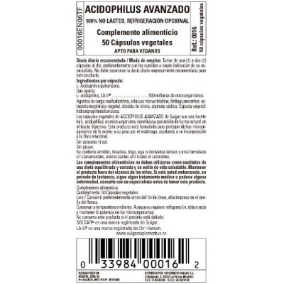 Comprar SOLGAR ACIDOFILUS AVANZADO (NO LACTEO) 50 CAPSULAS VEGETALES al mejor precio en NuestraFarma, tu farmacia online