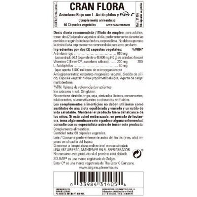 Comprar SOLGAR CRAN FLORA 60 CAPSULAS VEGETALES al mejor precio en NuestraFarma, tu farmacia online