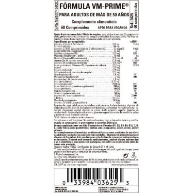 Comprar SOLGAR FORMULA VM-PRIME (ADULTOS +50 AÑOS) 60 COMPRIMIDOS al mejor precio en NuestraFarma, tu farmacia online