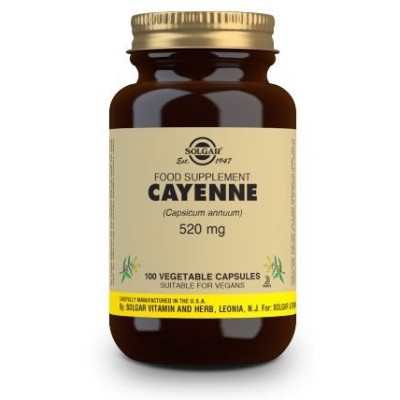 Comprar SOLGAR CAYENA 520MG (CAPSICUM ANNUUM) 100 CAPSULAS VEGETALES al mejor precio en NuestraFarma, tu farmacia online