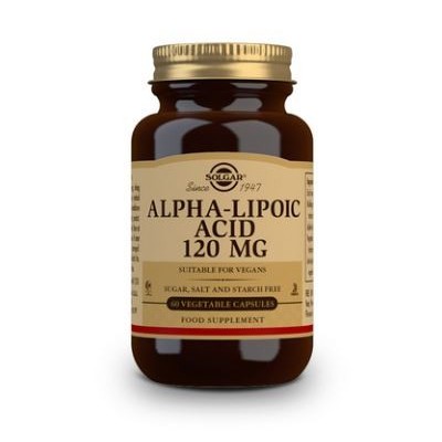 Comprar SOLGAR ACIDO ALFA LIPOICO 120MG 60 CAPSULAS VEGETALES al mejor precio en NuestraFarma, tu farmacia online