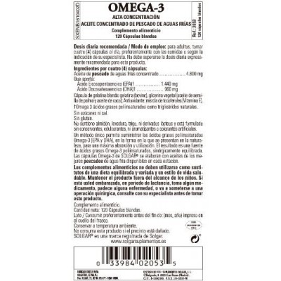 Comprar SOLGAR OMEGA-3 ALTA CONCENTRACION 120 CAPSULAS BLANDAS al mejor precio en NuestraFarma, tu farmacia online