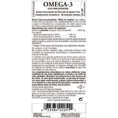 Comprar SOLGAR OMEGA-3 ALTA CONCENTRACION 60 CAPSULAS BLANDAS al mejor precio en NuestraFarma, tu farmacia online