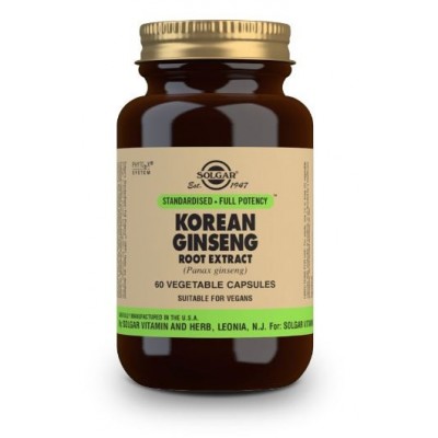 Comprar SOLGAR GINSENG COREANO 60 CAPSULAS VEGETALES al mejor precio en NuestraFarma, tu farmacia online