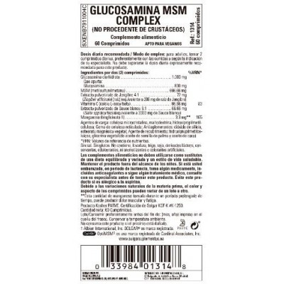 Comprar SOLGAR GLUCOSAMINA MSM COMPLEX 60 COMPRIMIDOS al mejor precio en NuestraFarma, tu farmacia online