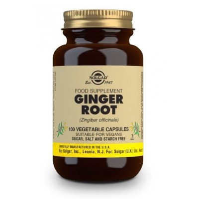 Comprar SOLGAR JENGIBRE RAIZ (ZINZIBER OFFICINALE) 100 CAPSULAS VEGETALES al mejor precio en NuestraFarma, tu farmacia online