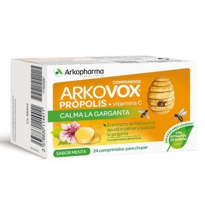 Comprar ARKOVOX PROPOLIS + VITAMINA C 24 COMPRIMIDOS SABOR MENTA al mejor precio en NuestraFarma, tu farmacia online