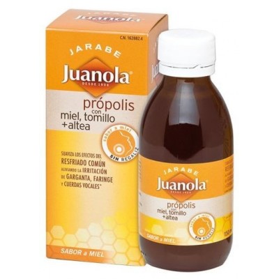 Comprar JUANOLA PROPOLIS JARABE CON MIEL TOMILLO Y ALTEA 150 ML al mejor precio en NuestraFarma, tu farmacia online