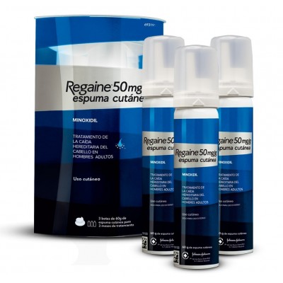Comprar REGAINE 50 mg/g ESPUMA CUTANEA 3 TUBOS 60 g al mejor precio en NuestraFarma, tu farmacia online