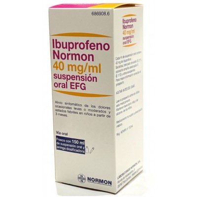 Comprar IBUPROFENO NORMON EFG 40 mg/ml SUSPENSION ORAL 1 FRASCO 150 ml al mejor precio en NuestraFarma, tu farmacia online