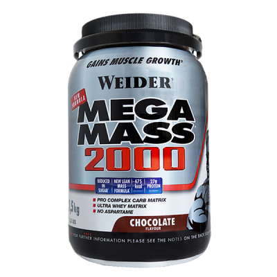 Comprar WEIDER MEGA MASS 2000 CHOCOLATE 1,5 KG al mejor precio en NuestraFarma, tu farmacia online