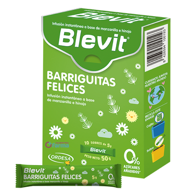 Comprar BLEVIT BARRIGUITAS FELICES 10 SOBRES 5 G al mejor precio en NuestraFarma, tu farmacia online