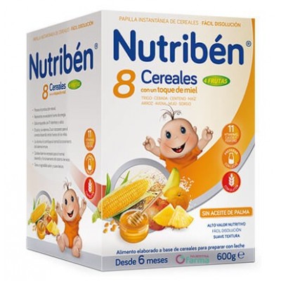 Comprar NUTRIBEN 8 CEREALES CON UN TOQUE DE MIEL 4 FRUTAS 600 G al mejor precio en NuestraFarma, tu farmacia online