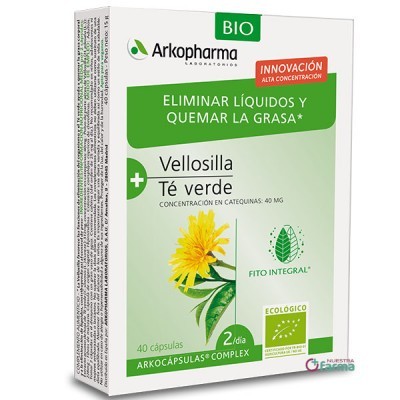 Comprar ARKOCAPSULAS COMPLEX TE VERDE Y VELLOSILLA 40 CAPSULAS al mejor precio en NuestraFarma, tu farmacia online