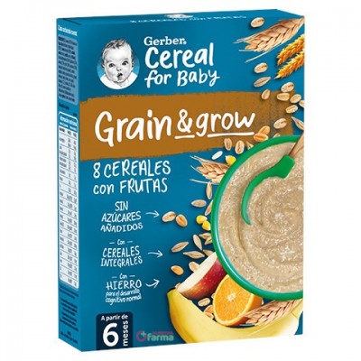 Comprar GERBER 8 CEREALES FRUTA 250 G al mejor precio en NuestraFarma, tu farmacia online