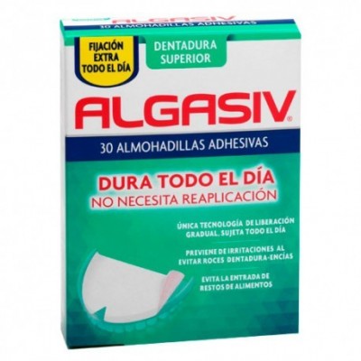 Comprar ALGASIV SUPERIOR ALMOHADILLAS ADHESIVAS PROTESIS 30 UNIDADES al mejor precio en NuestraFarma, tu farmacia online
