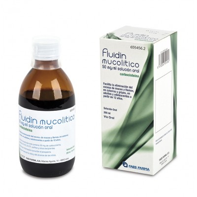 Comprar FLUIDIN MUCOLITICO 50 MG/ML SOLUCION ORAL 1 FRASCO 200 ML al mejor precio en NuestraFarma, tu farmacia online
