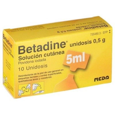 Comprar BETADINE UNIDOSIS 100 MG/ML SOLUCION CUTANEA 10 UNIDOSIS 5 ML al mejor precio en NuestraFarma, tu farmacia online